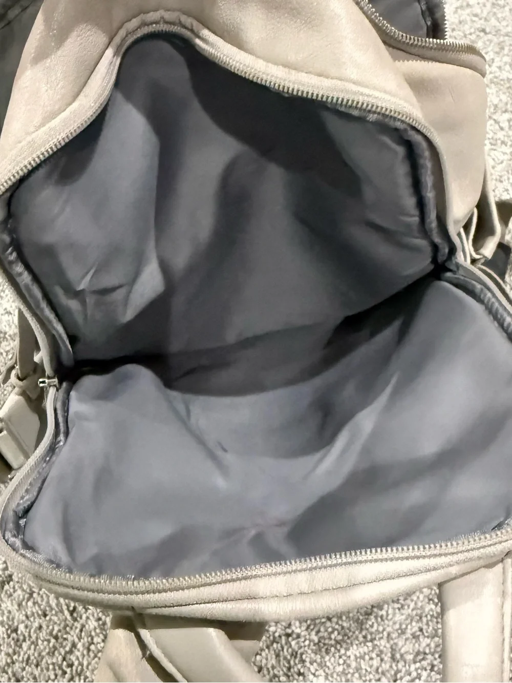 Tumi Grey Genuine Leather Small Backpack Travel Casual Zipper Women Unisex